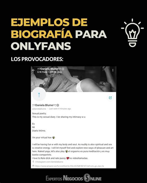 que poner en mi biografia de onlyfans|Crear una biografía para OnlyFans atractiva